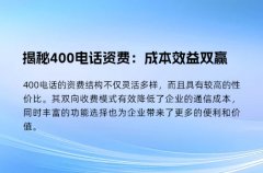揭秘400电话资费：成本效益双赢