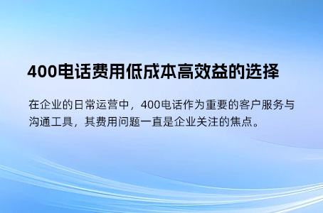 400电话办理费用揭秘：运营商与服务商差异大