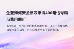 企业如何安全高效申请400电话号码及费用解析