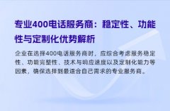 专业400电话服务商：稳定性、功能性与定制化优势解析