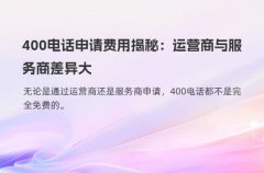 400电话申请费用揭秘：运营商与服务商差异大