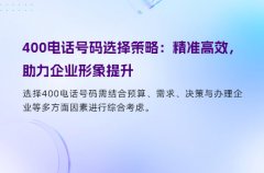 400电话号码选择策略：精准高效，助力企业形象提升
