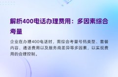 解析400电话办理费用：多因素综合考量