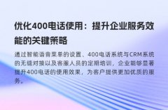 优化400电话使用：提升企业服务效能的关键策略