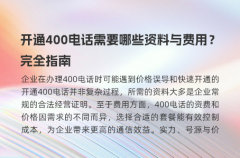 开通400电话需要哪些资料与费用？完全指南
