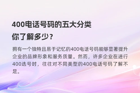 400电话号码的五大分类，你了解多少？