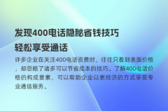 发现400电话隐秘省钱技巧，轻松享受通话