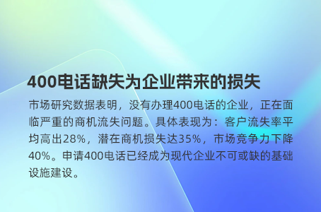 企业不办理400电话的潜在损失