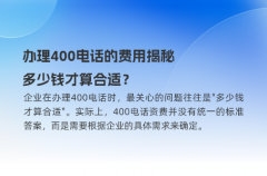 办理400电话的费用揭秘，多少钱才算合适？